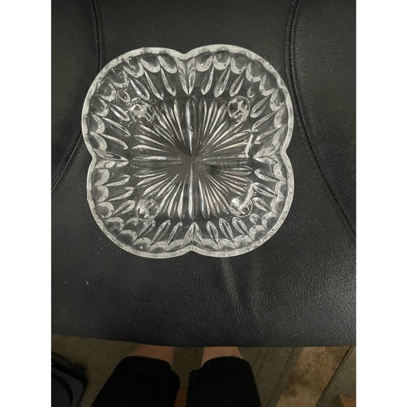 Footed Pressed Glass Candy Dish AS IS - Picture 4 of 5